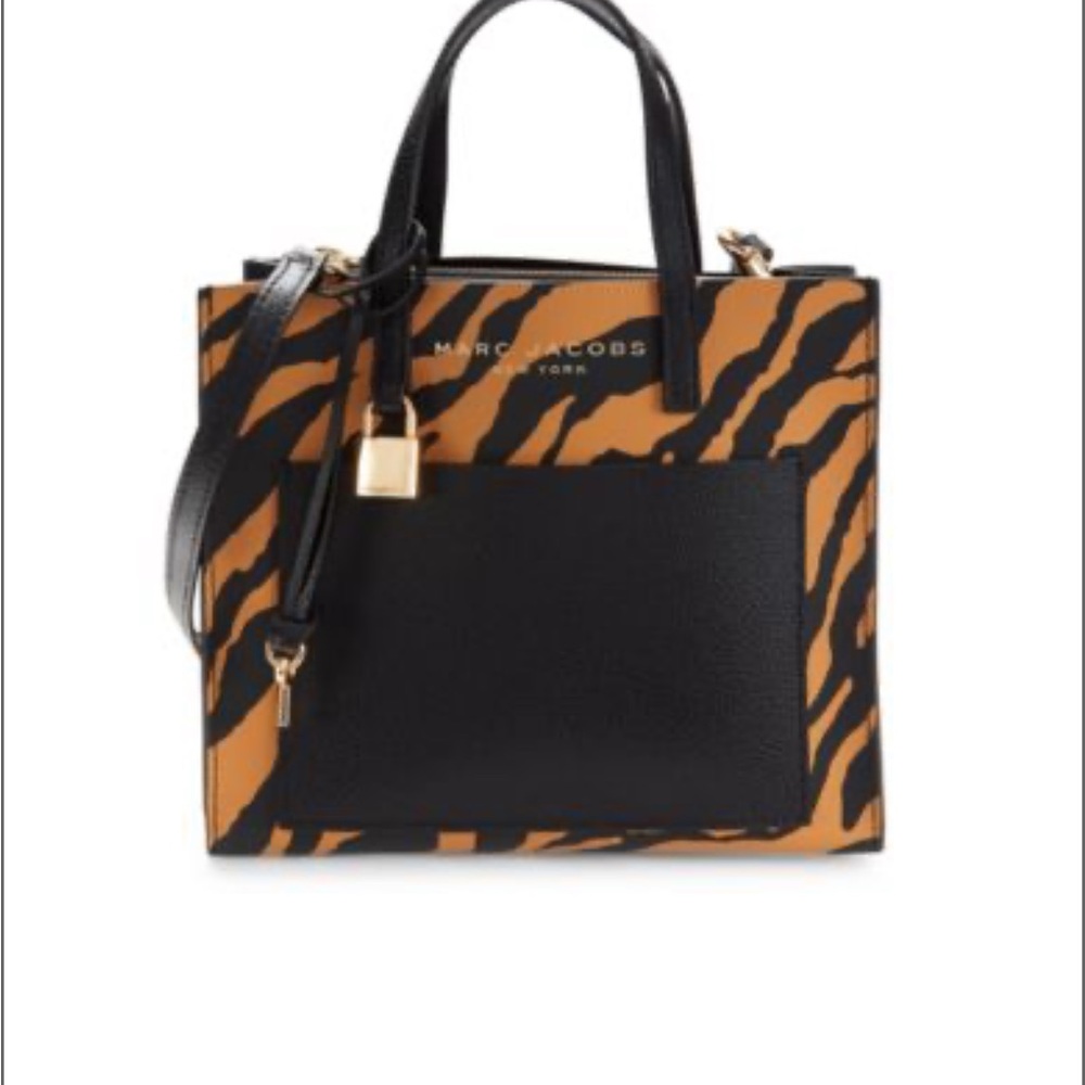 Marc Jacobs Mini Grind Tiger-Print Coated Leather Tote